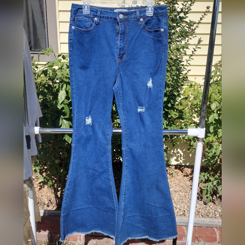 Denim Blvd Blue Flare & Wide Leg Jeans